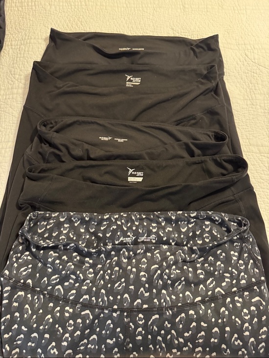 Old Navy Pants - Old Navy Black & Leopard Active Leggings Bundle